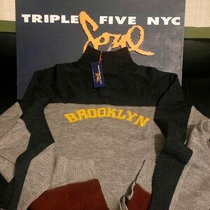 TRIPLE FIVE SOUL Vintage Slim Fit Brooklyn Sweater Top Sz 3X